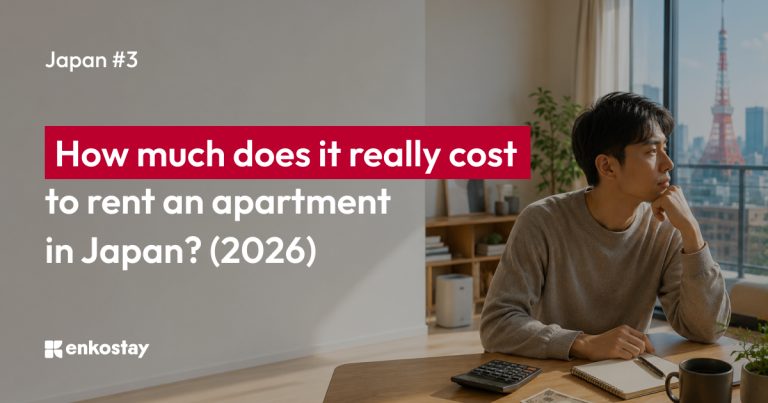 Young international foreigner student planning and comparing cost apartment in Tokyo before moving to Japan.