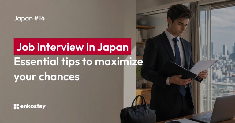 Foreigner preparing for a job interview in Japan before starting a career in Tokyo
