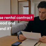 Foreigner reading a Japanese rental contract guide before renting an apartment in Japan