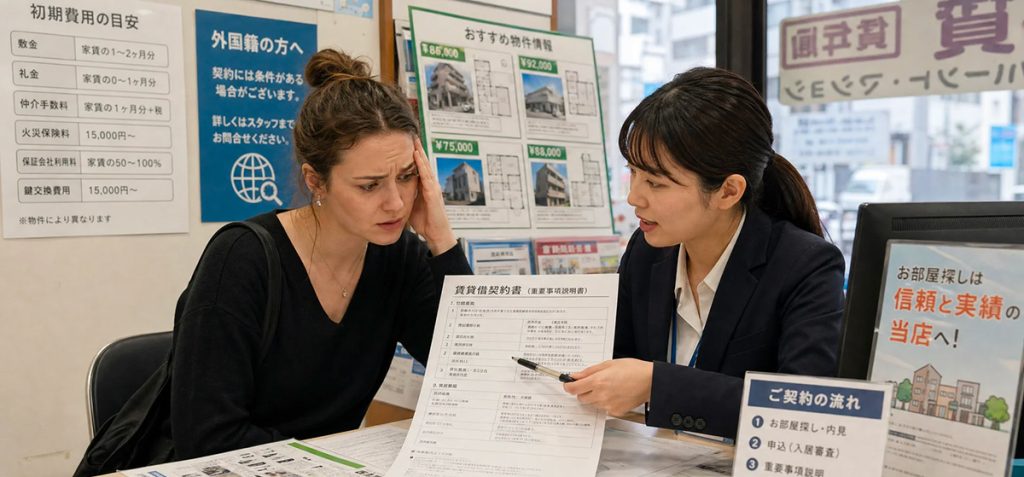 Foreigner having hard time to understand Japanese rental contract because they don't speak Japanese