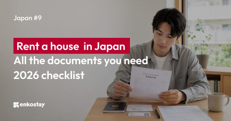 Person preparing the required paperwork before renting an apartment in Japan