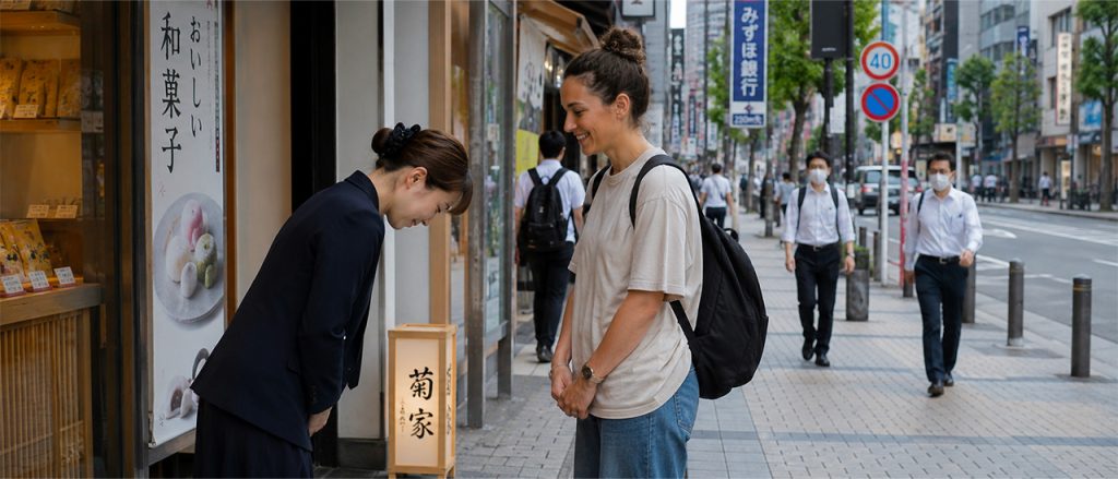 International newcomer learning Japanese cultural etiquette before moving to Japan as a foreigner.
