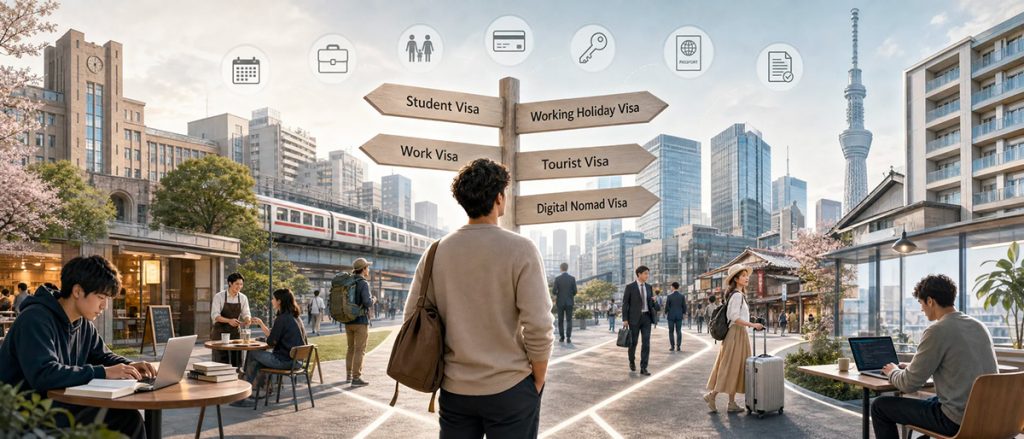 different Japan visa options and how they affect work eligibility, length of stay, housing, banking and daily life in Japan.